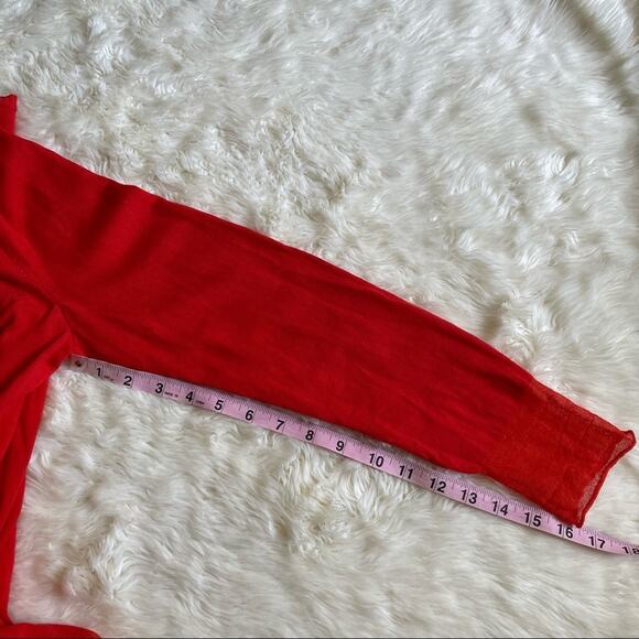 Lafayette 148 New York Cardigan Button Up Front Italian Yarn Red Orange -Medium - Picture 10 of 10